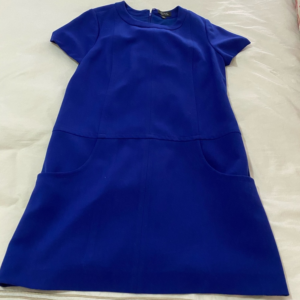 Bright blue year round A line dress